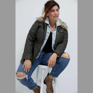 Anthropologie Maeve Kellie Faux Leather Coat